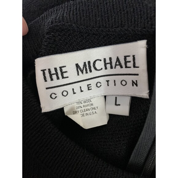 Vintage The Michael Collection Women’s Dress Wool Blend Black Size Large - Picture 3 of 3